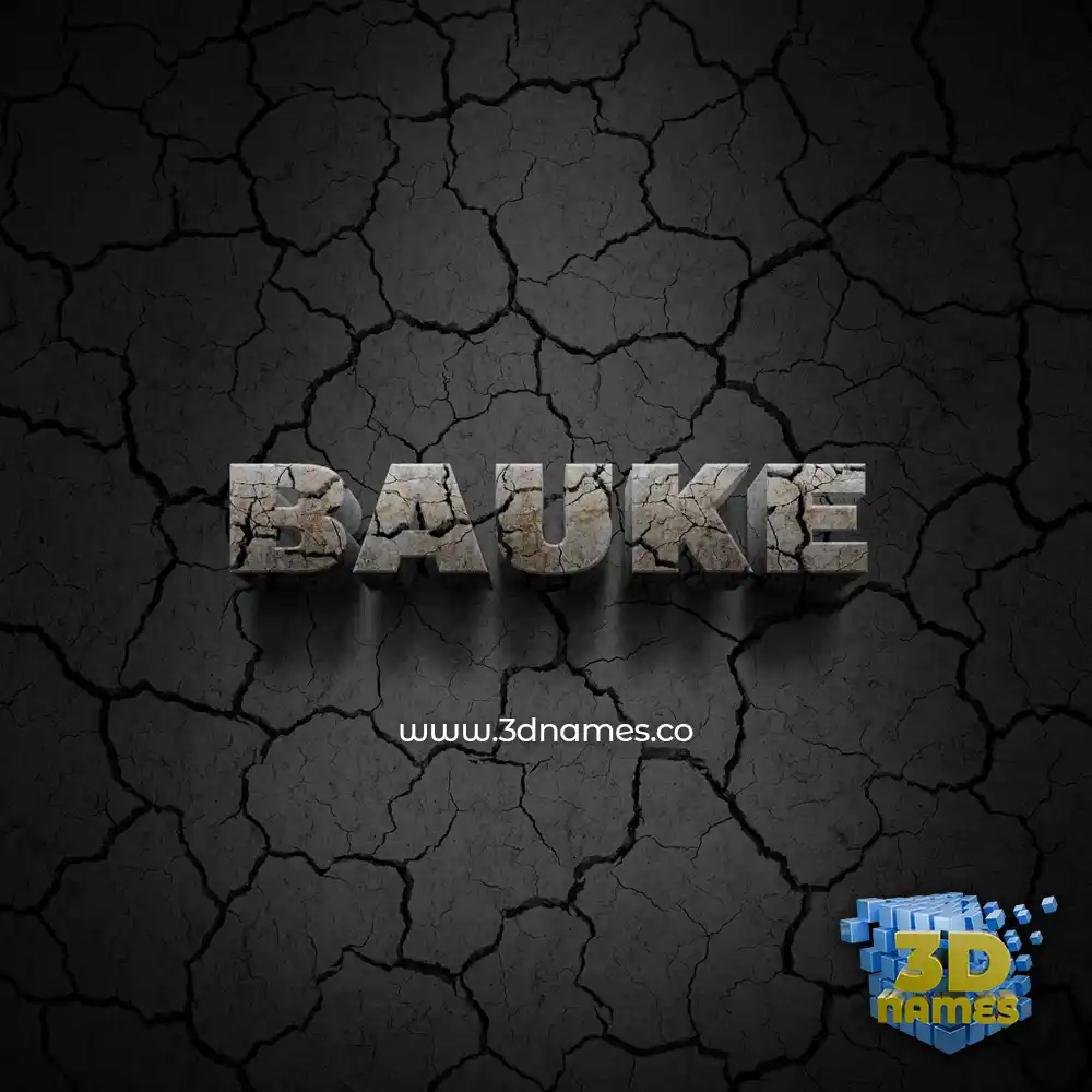bauke in Cracked Stone style - 3D name wallpaper