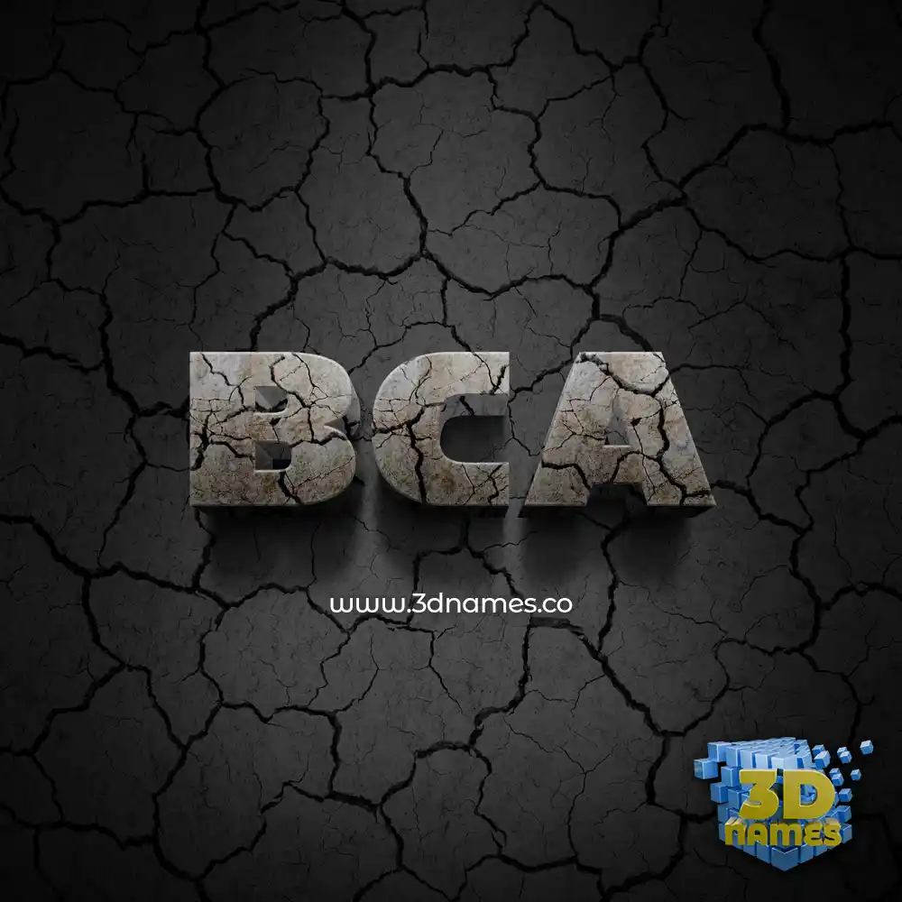 bca in Cracked Stone style - 3D name wallpaper