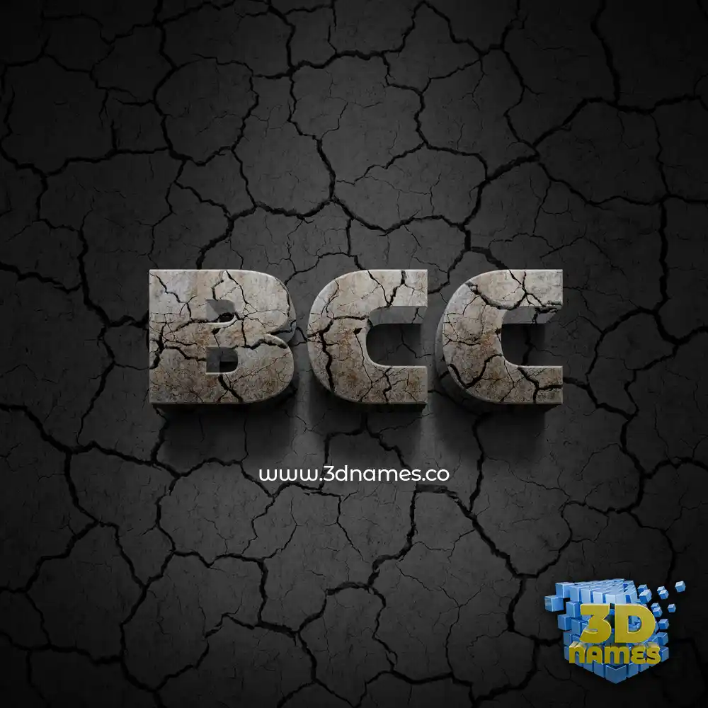 bcc in Cracked Stone style - 3D name wallpaper