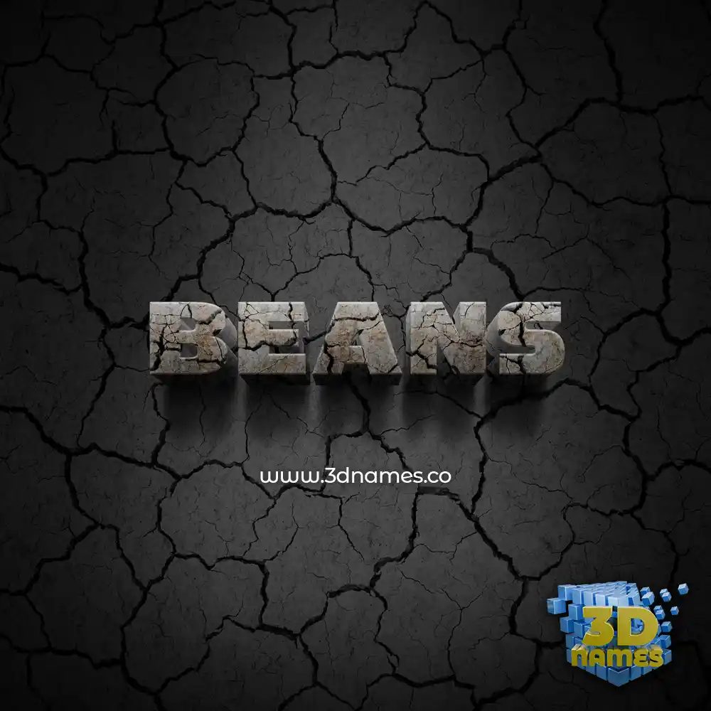 beans in Cracked Stone style - 3D name wallpaper