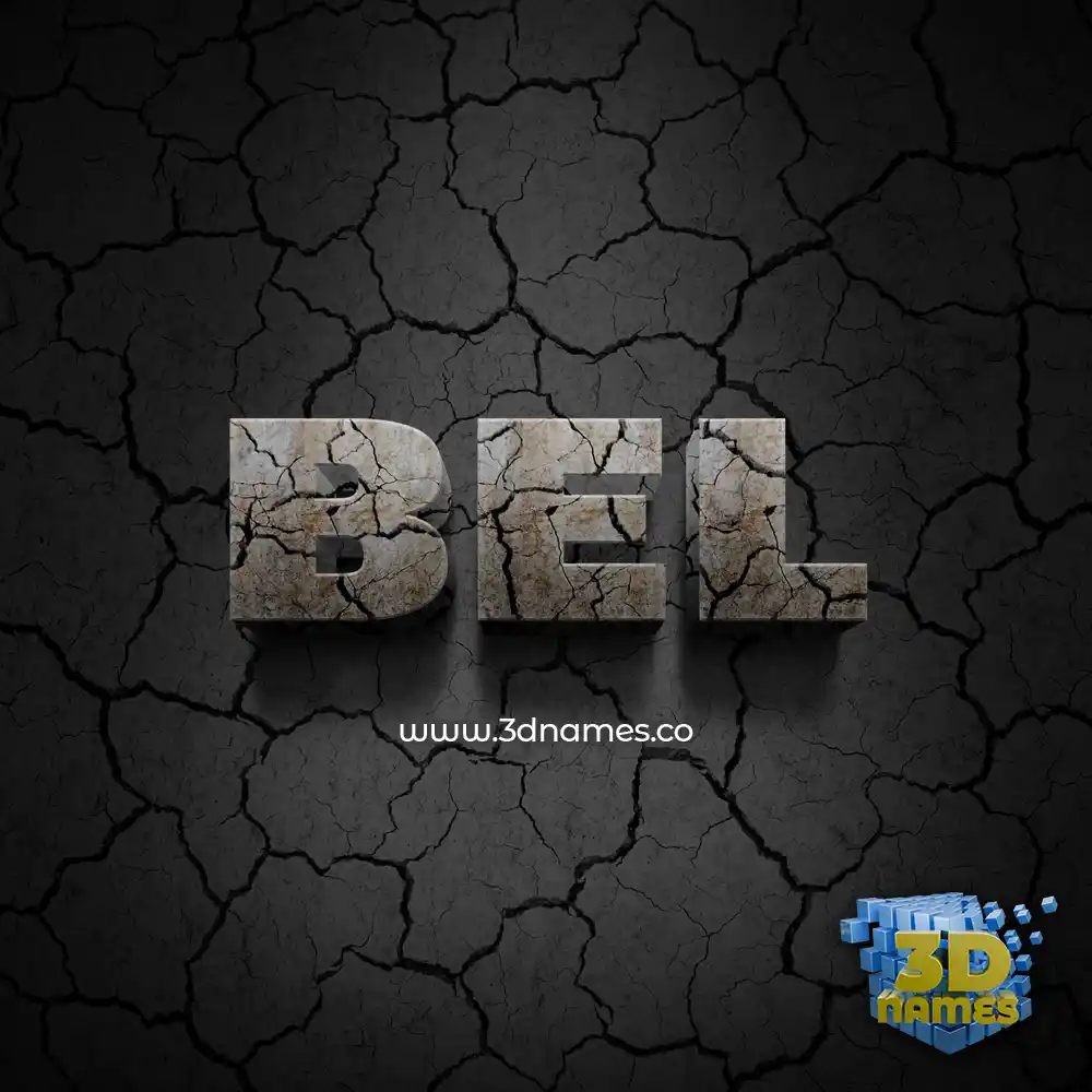 bel in Cracked Stone style - 3D name wallpaper