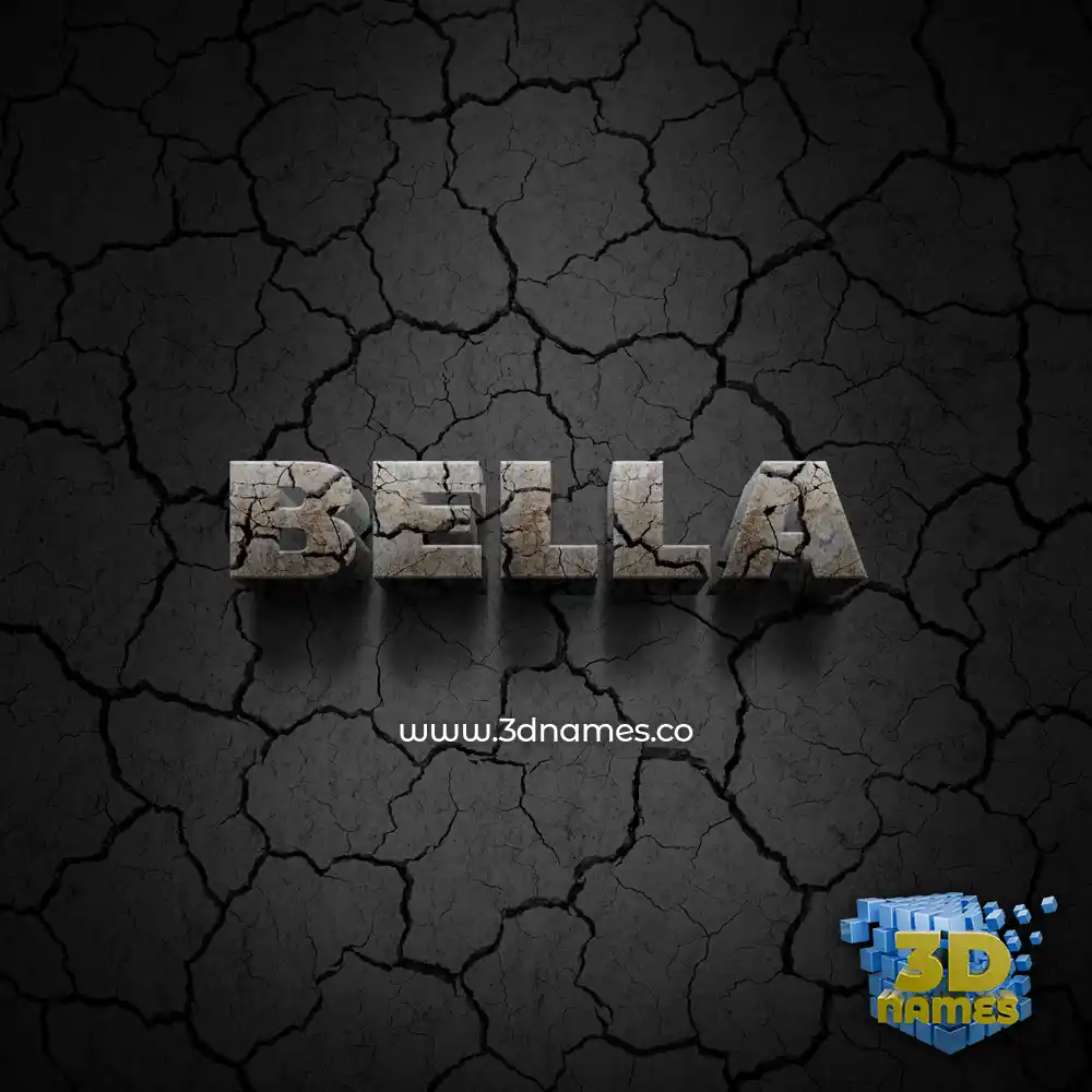 bella in Cracked Stone style - 3D name wallpaper