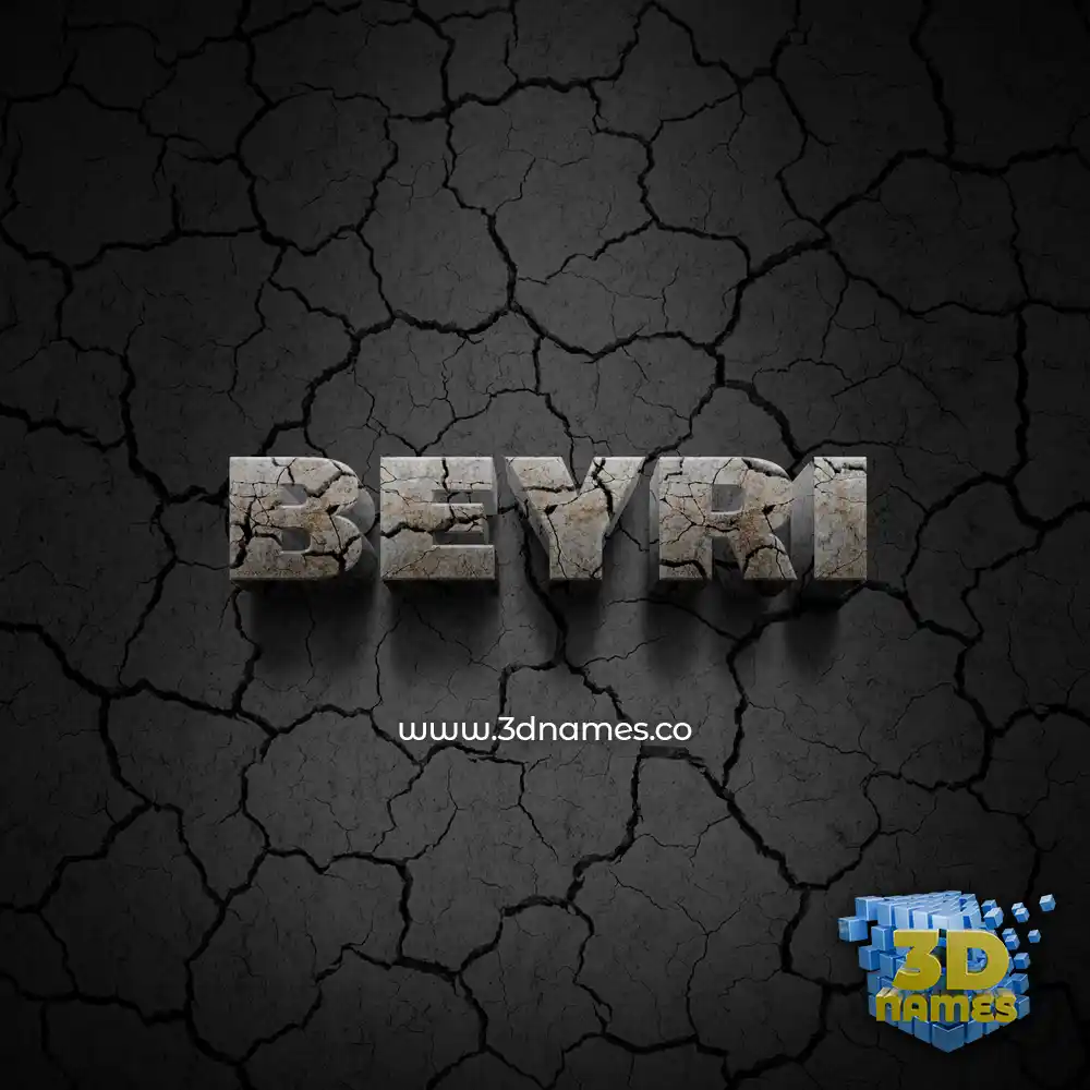 beyri in Cracked Stone style - 3D name wallpaper