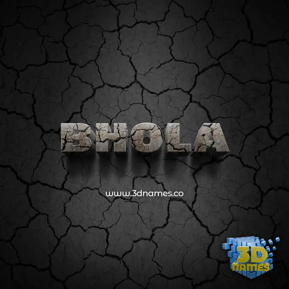 bhola in Cracked Stone style - 3D name wallpaper