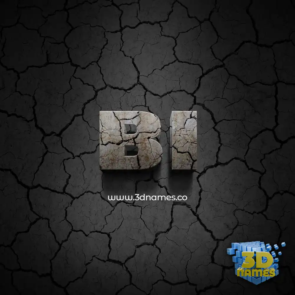 bi in Cracked Stone style - 3D name wallpaper