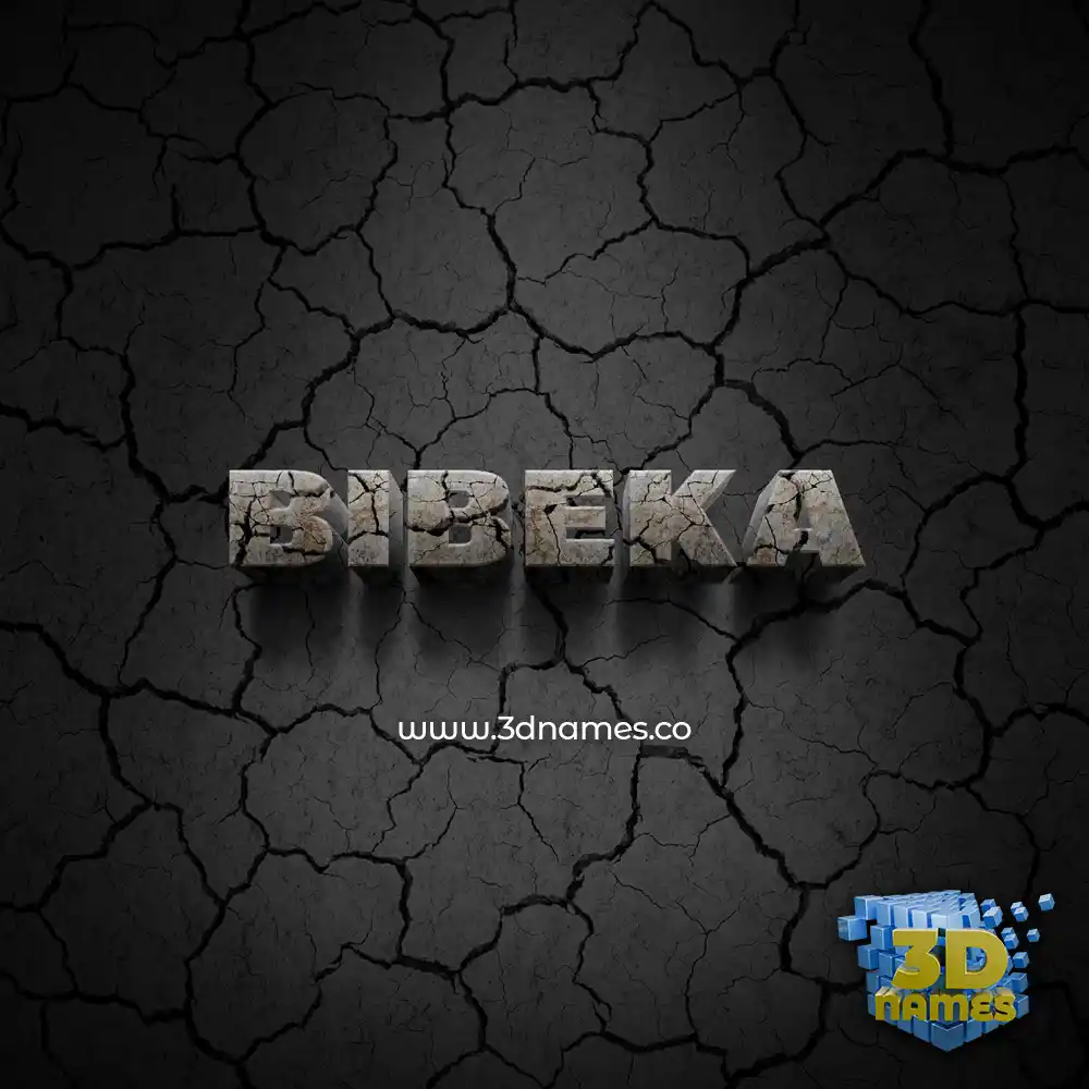 bibeka in Cracked Stone style - 3D name wallpaper
