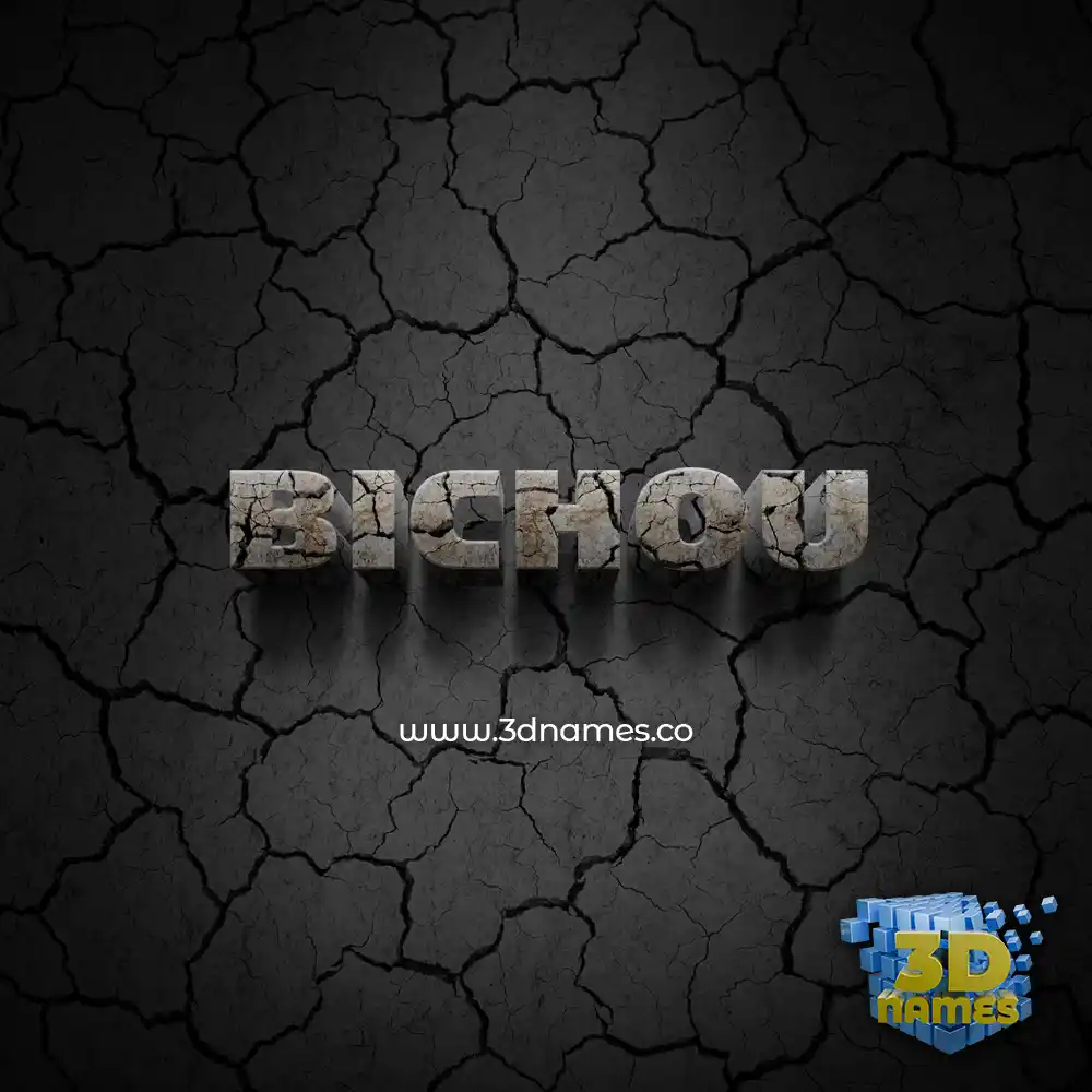 bichou in Cracked Stone style - 3D name wallpaper