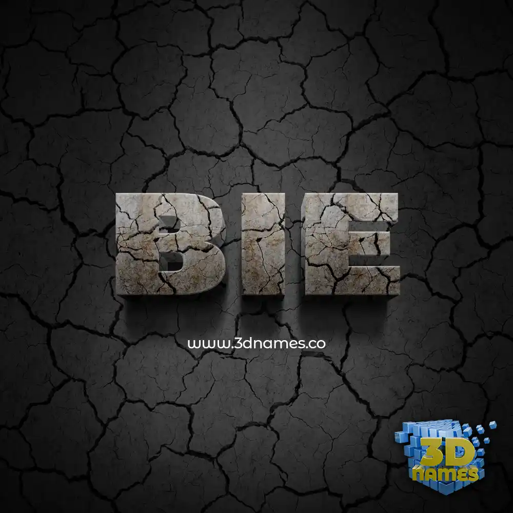 bie in Cracked Stone style - 3D name wallpaper