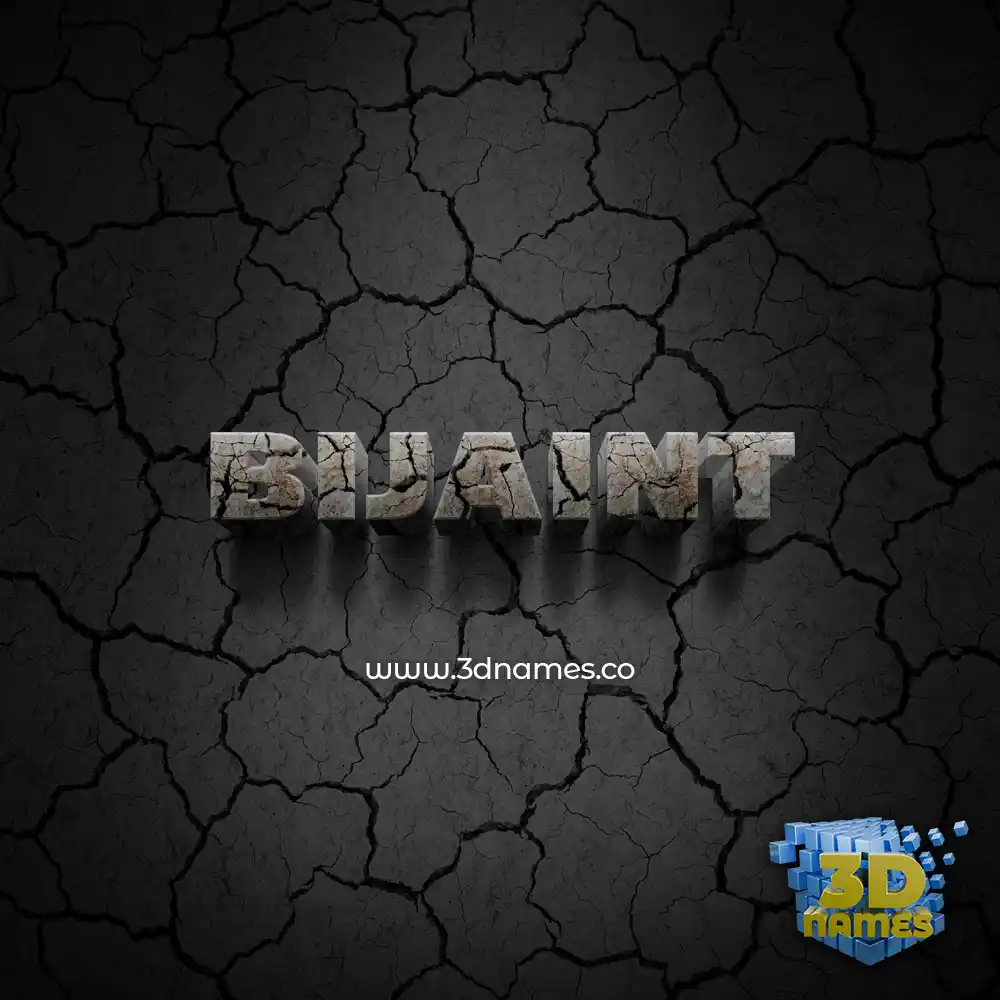 bijaint in Cracked Stone style - 3D name wallpaper