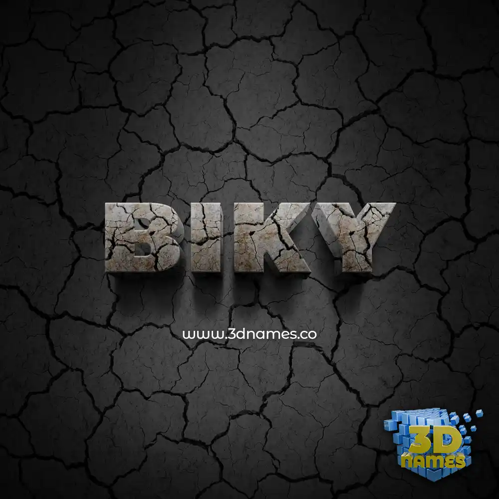 biky in Cracked Stone style - 3D name wallpaper