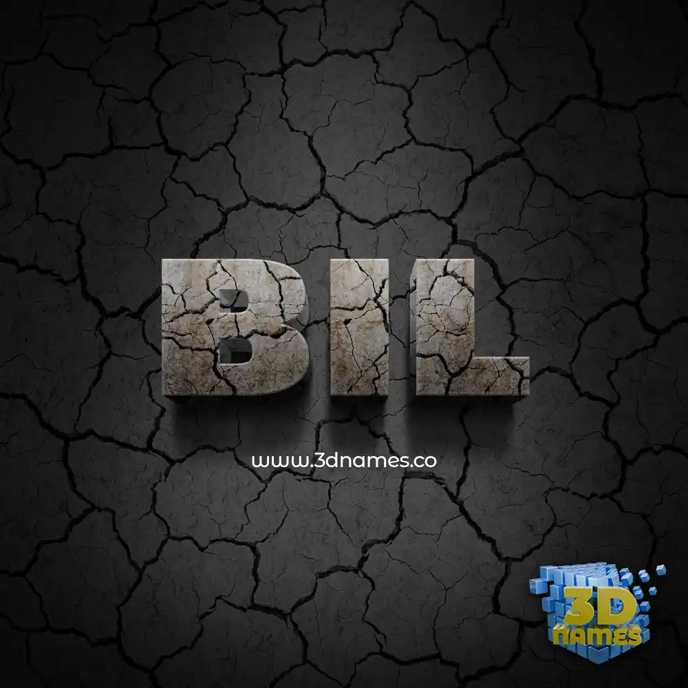 bil in Cracked Stone style - 3D name wallpaper