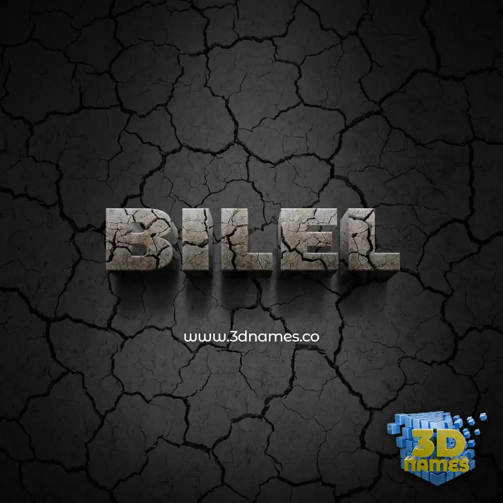 bilel in Cracked Stone style - 3D name wallpaper