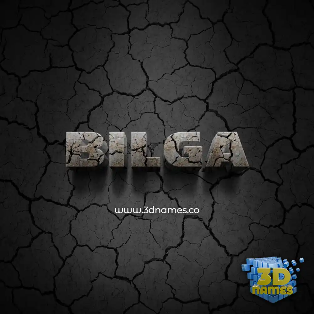 bilga in Cracked Stone style - 3D name wallpaper