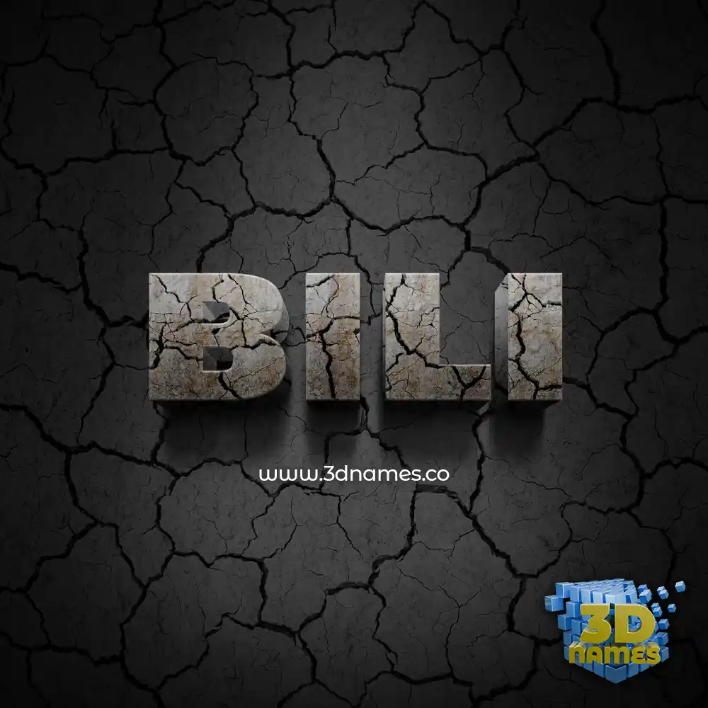 bili in Cracked Stone style - 3D name wallpaper