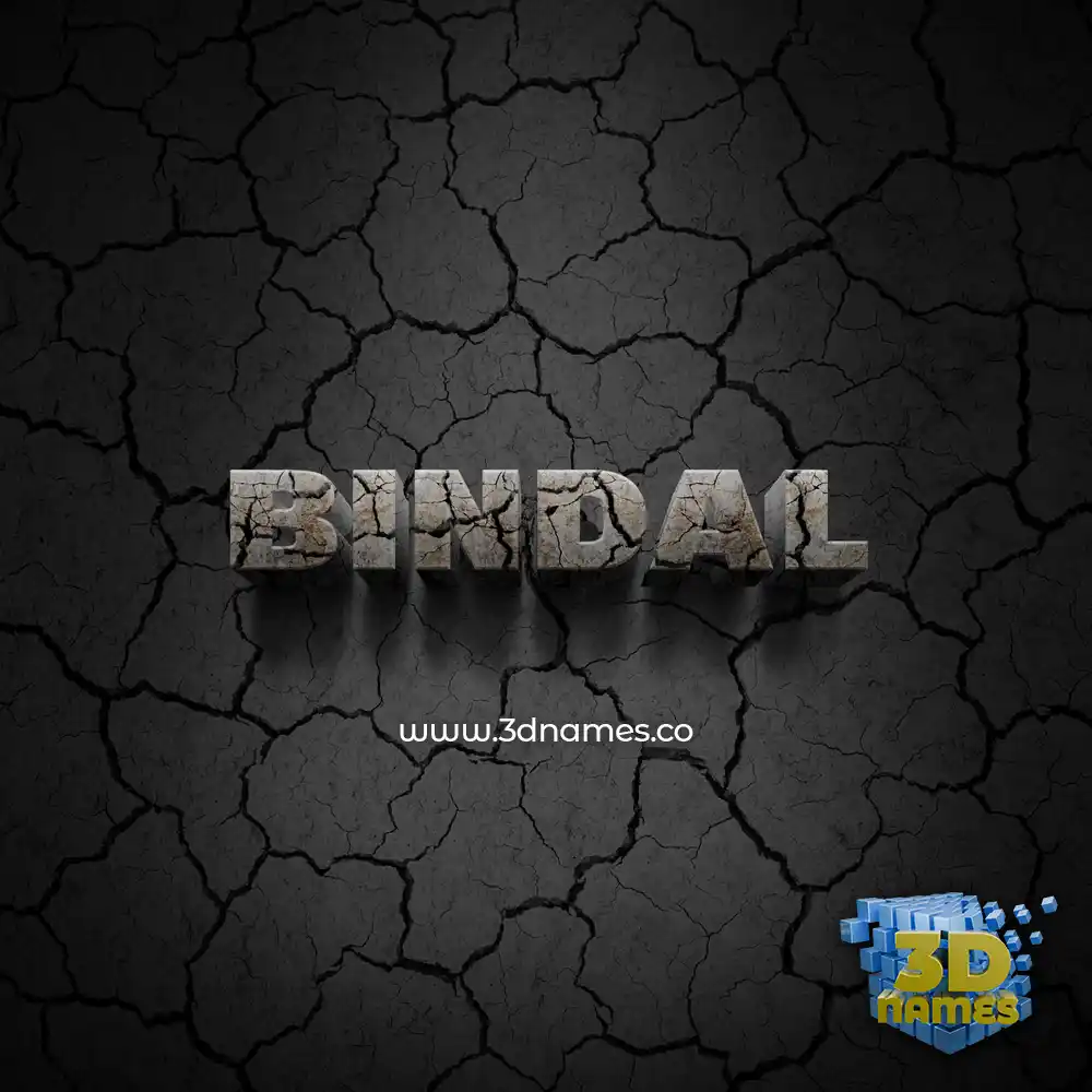 bindal in Cracked Stone style - 3D name wallpaper