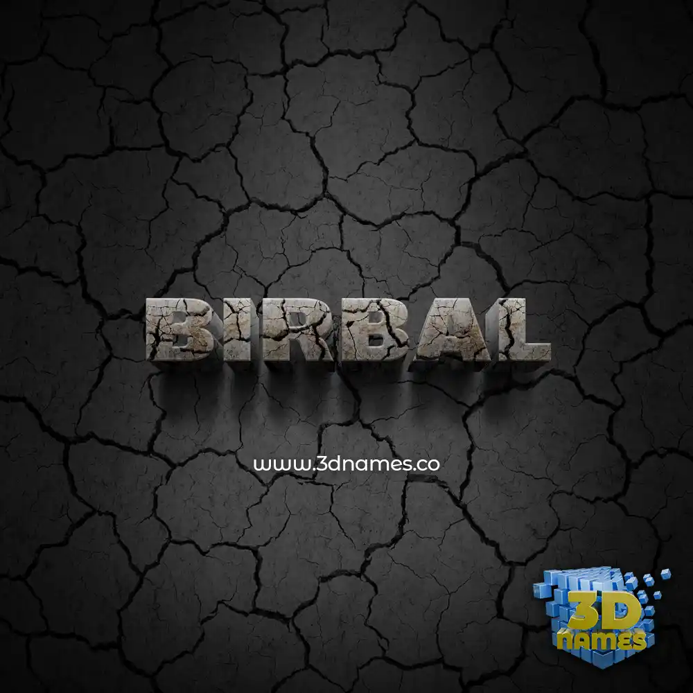 birbal in Cracked Stone style - 3D name wallpaper