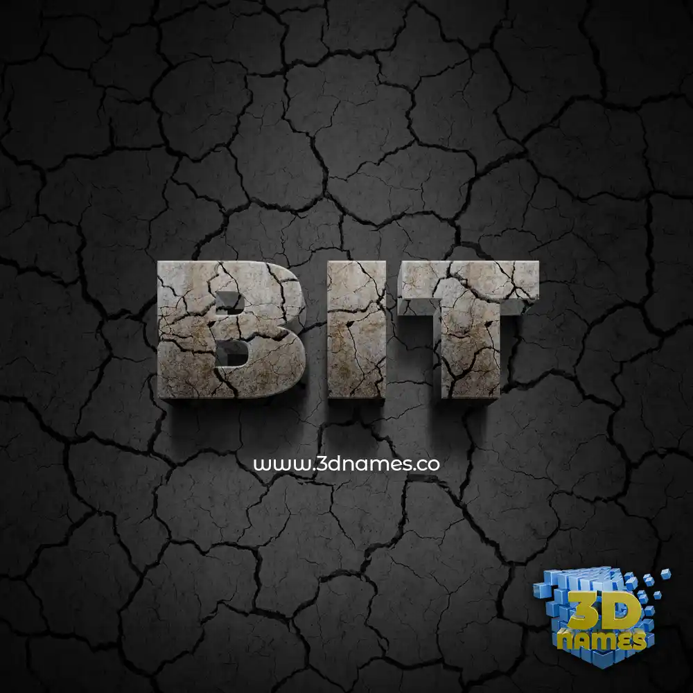 bit in Cracked Stone style - 3D name wallpaper