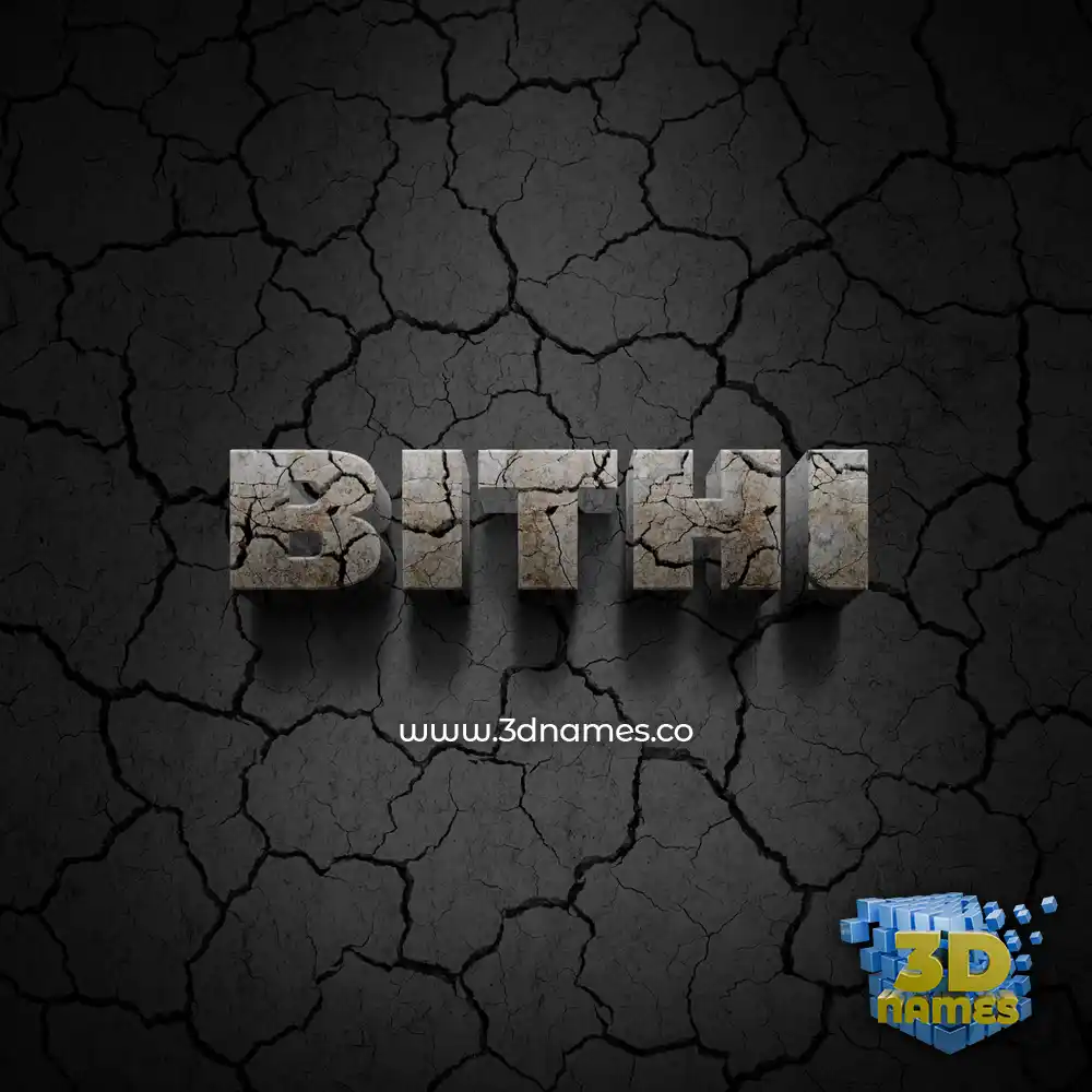 bithi in Cracked Stone style - 3D name wallpaper