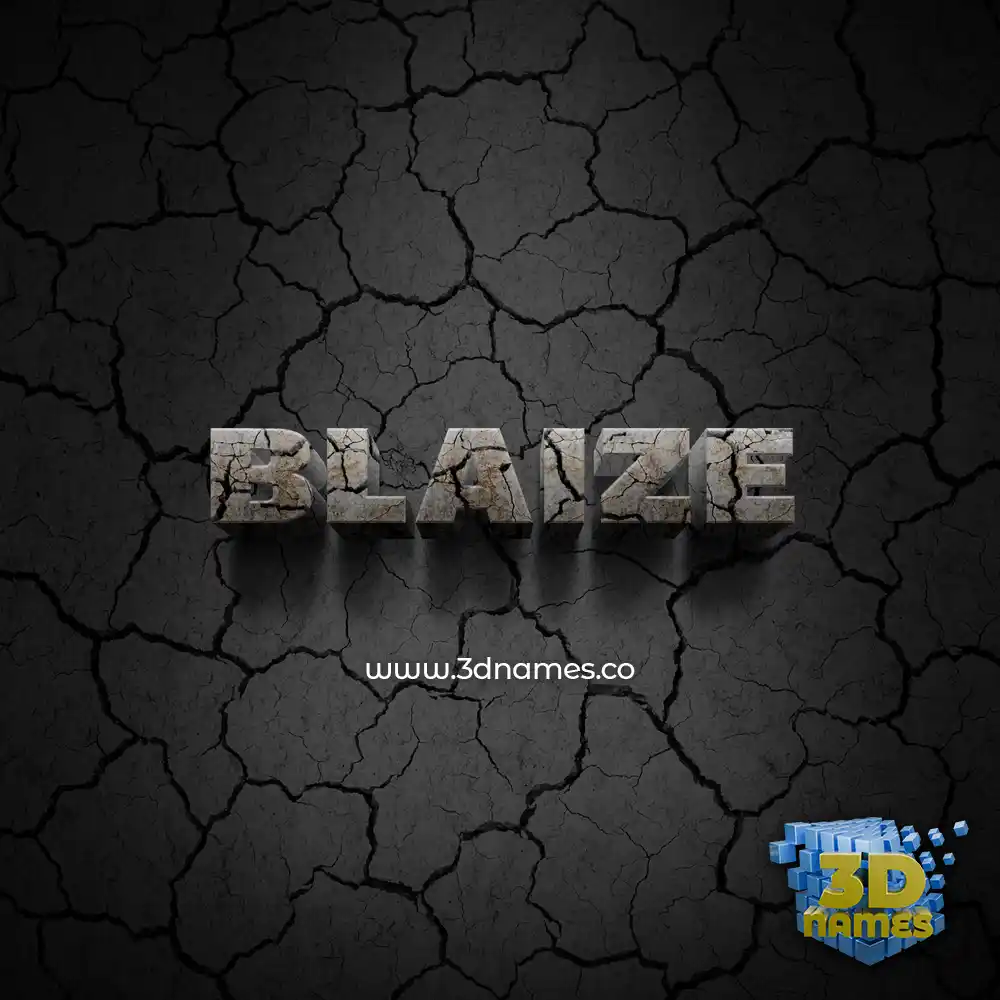 blaize in Cracked Stone style - 3D name wallpaper