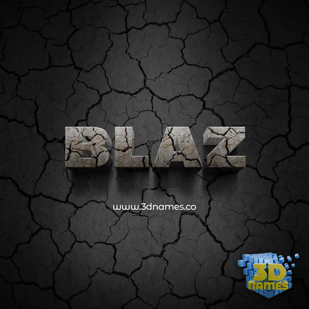 blaz in Cracked Stone style - 3D name wallpaper