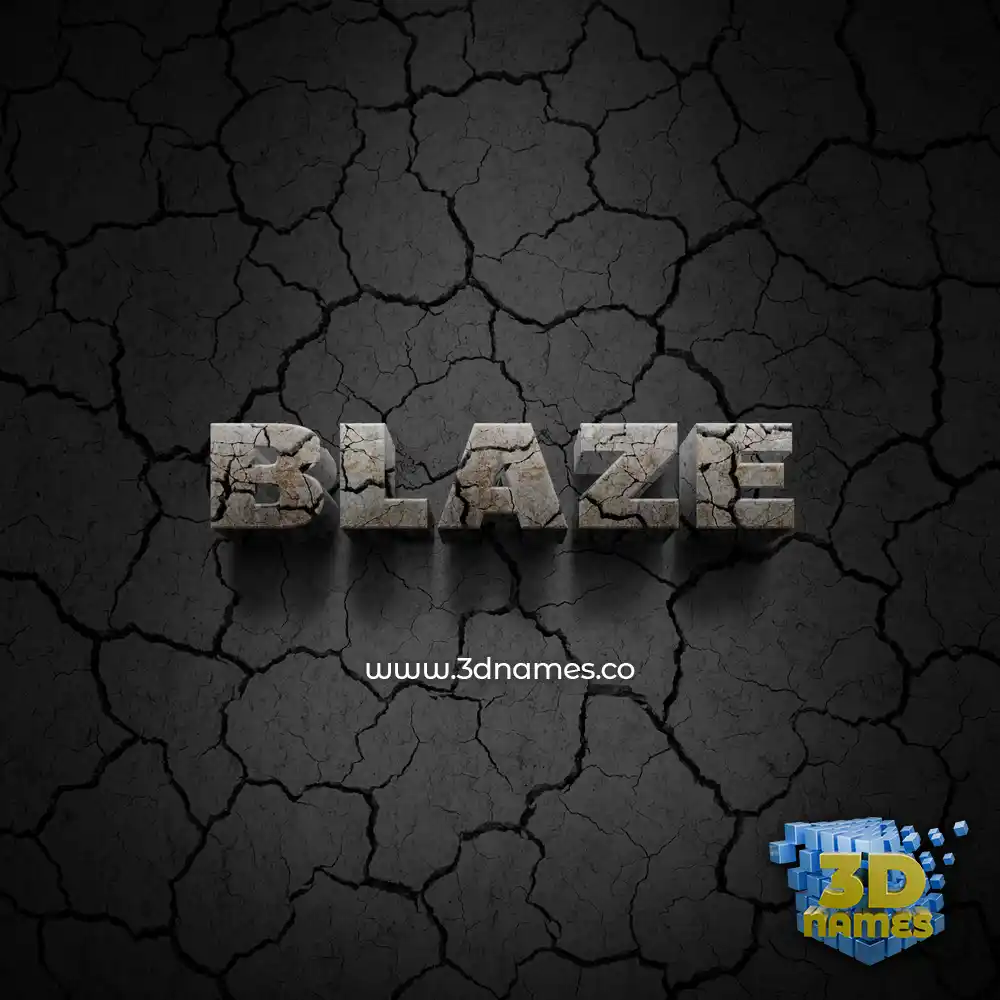 blaze in Cracked Stone style - 3D name wallpaper