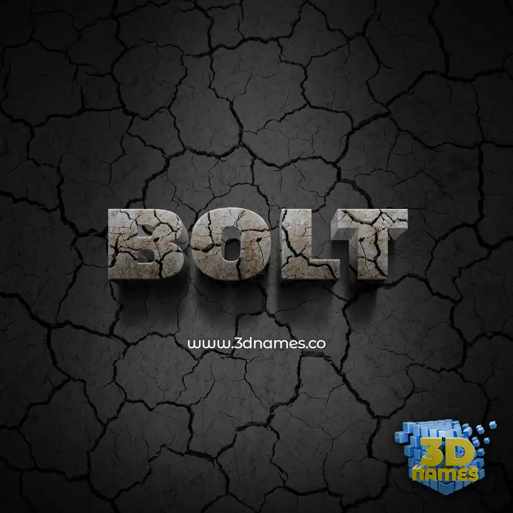 bolt in Cracked Stone style - 3D name wallpaper