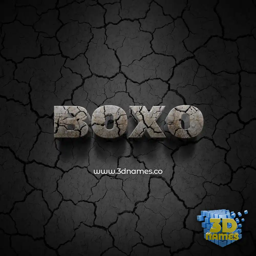 boxo in Cracked Stone style - 3D name wallpaper