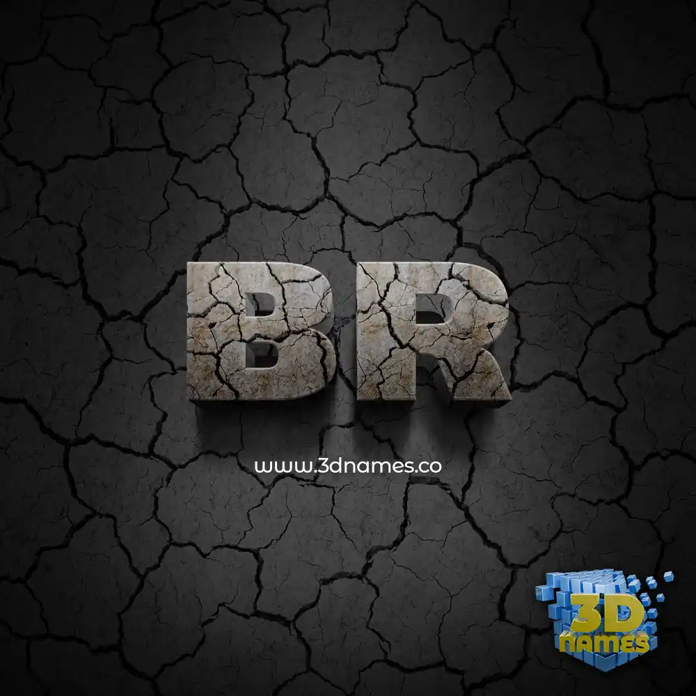 br in Cracked Stone style - 3D name wallpaper
