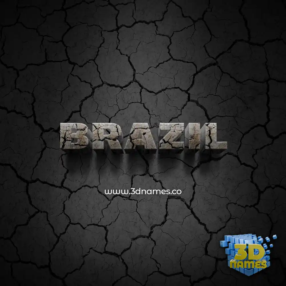 brazil in Cracked Stone style - 3D name wallpaper