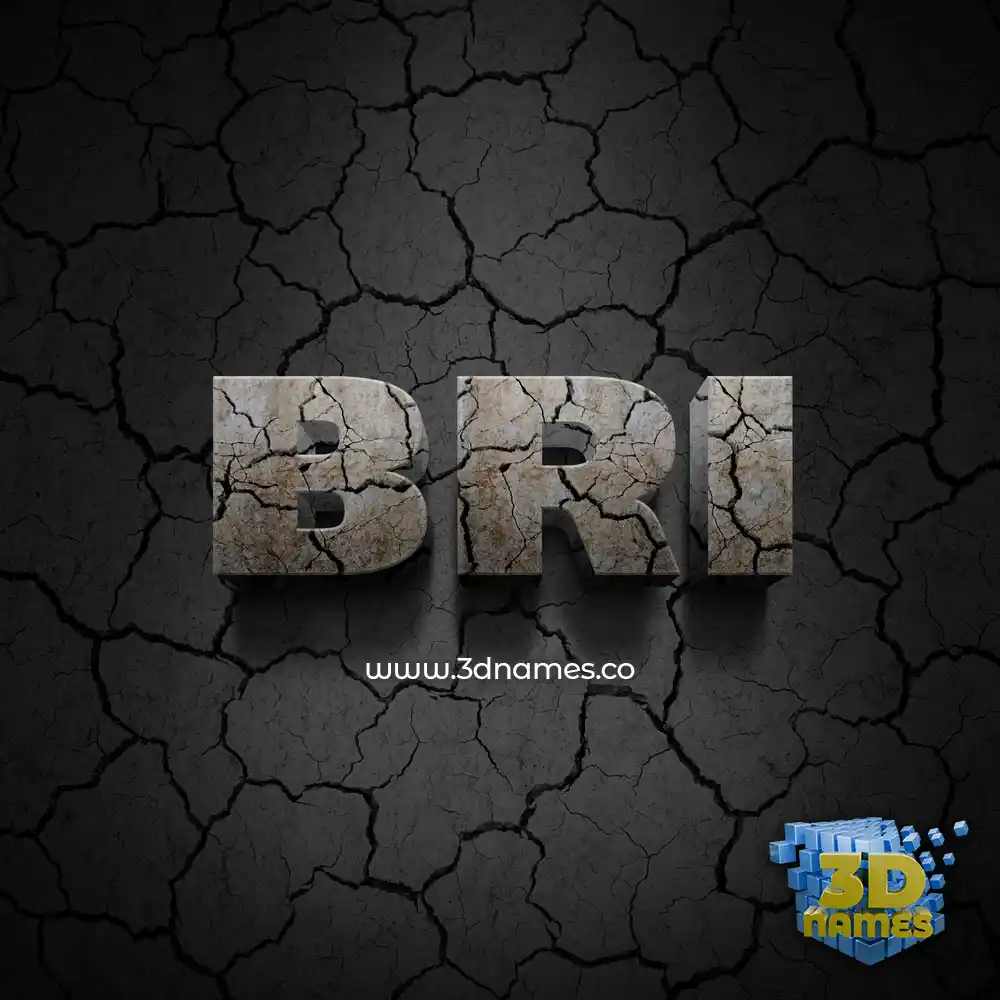 bri in Cracked Stone style - 3D name wallpaper