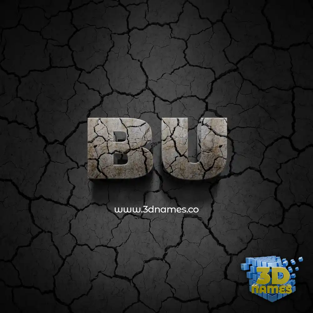 bu in Cracked Stone style - 3D name wallpaper