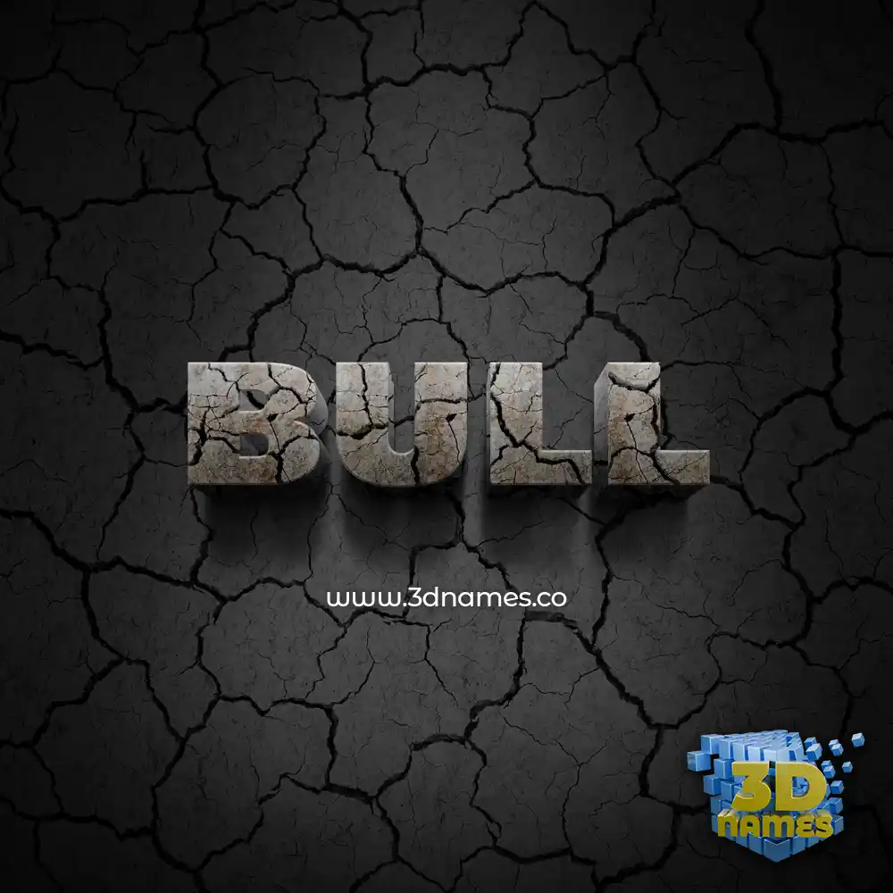bull in Cracked Stone style - 3D name wallpaper
