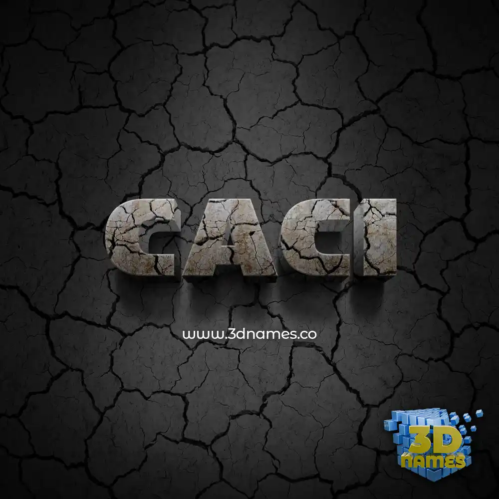 caci in Cracked Stone style - 3D name wallpaper