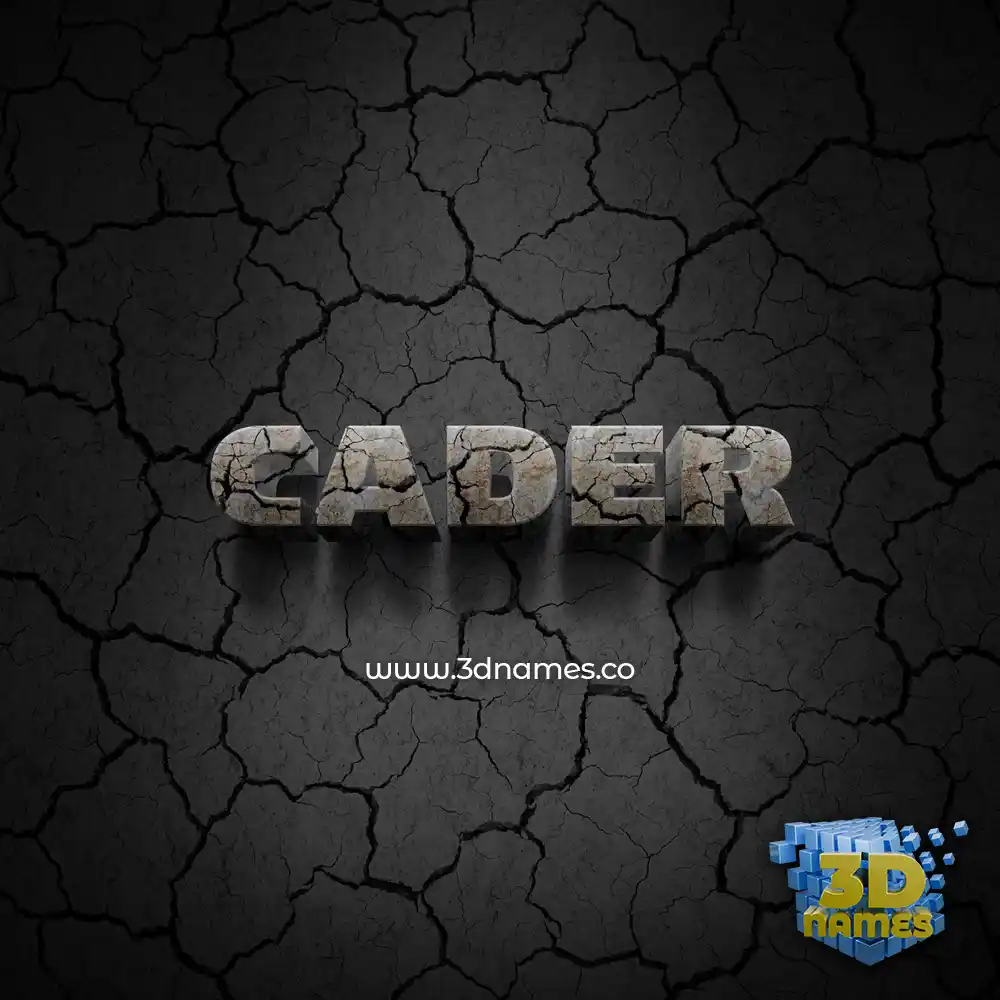 cader in Cracked Stone style - 3D name wallpaper