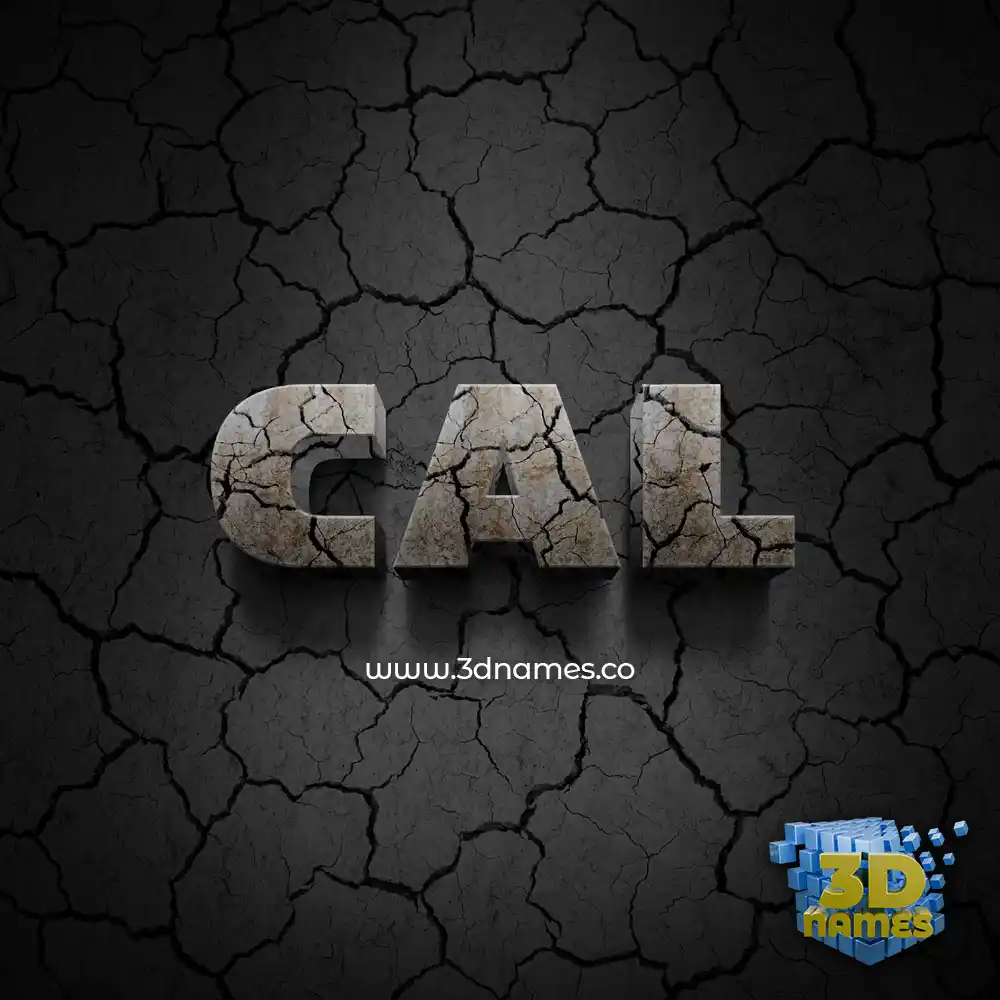 cal in Cracked Stone style - 3D name wallpaper