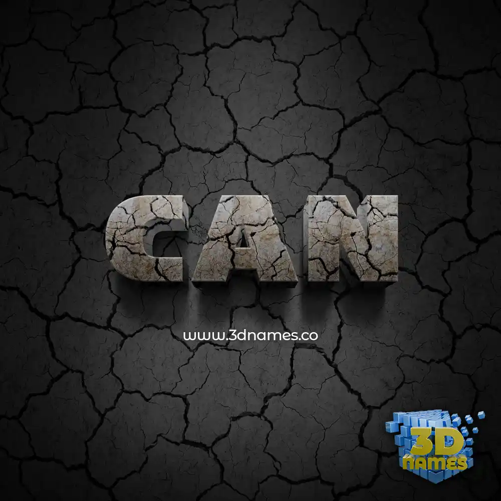 can in Cracked Stone style - 3D name wallpaper