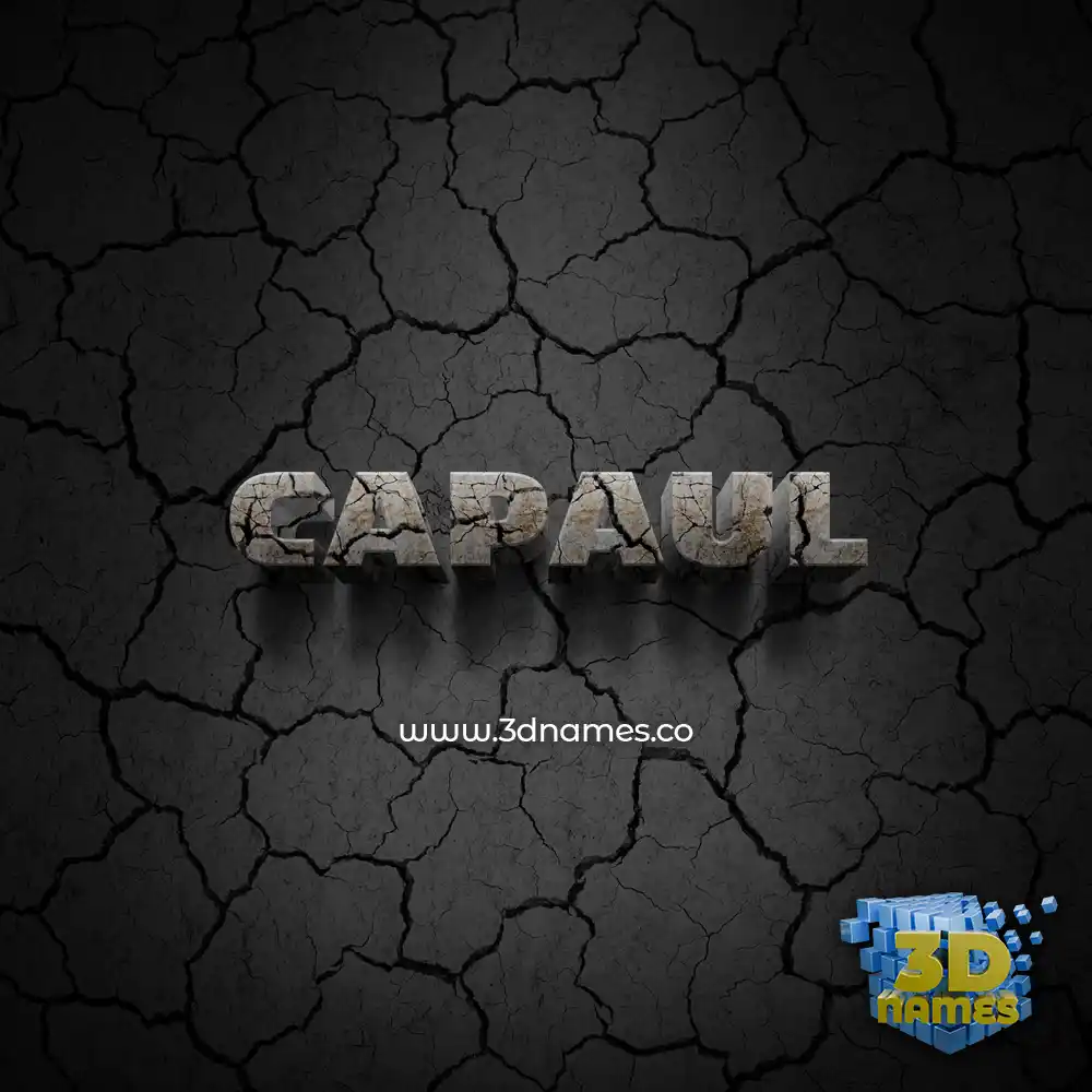 capaul in Cracked Stone style - 3D name wallpaper