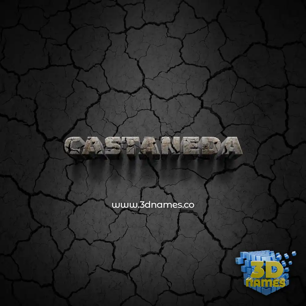 castaneda in Cracked Stone style - 3D name wallpaper