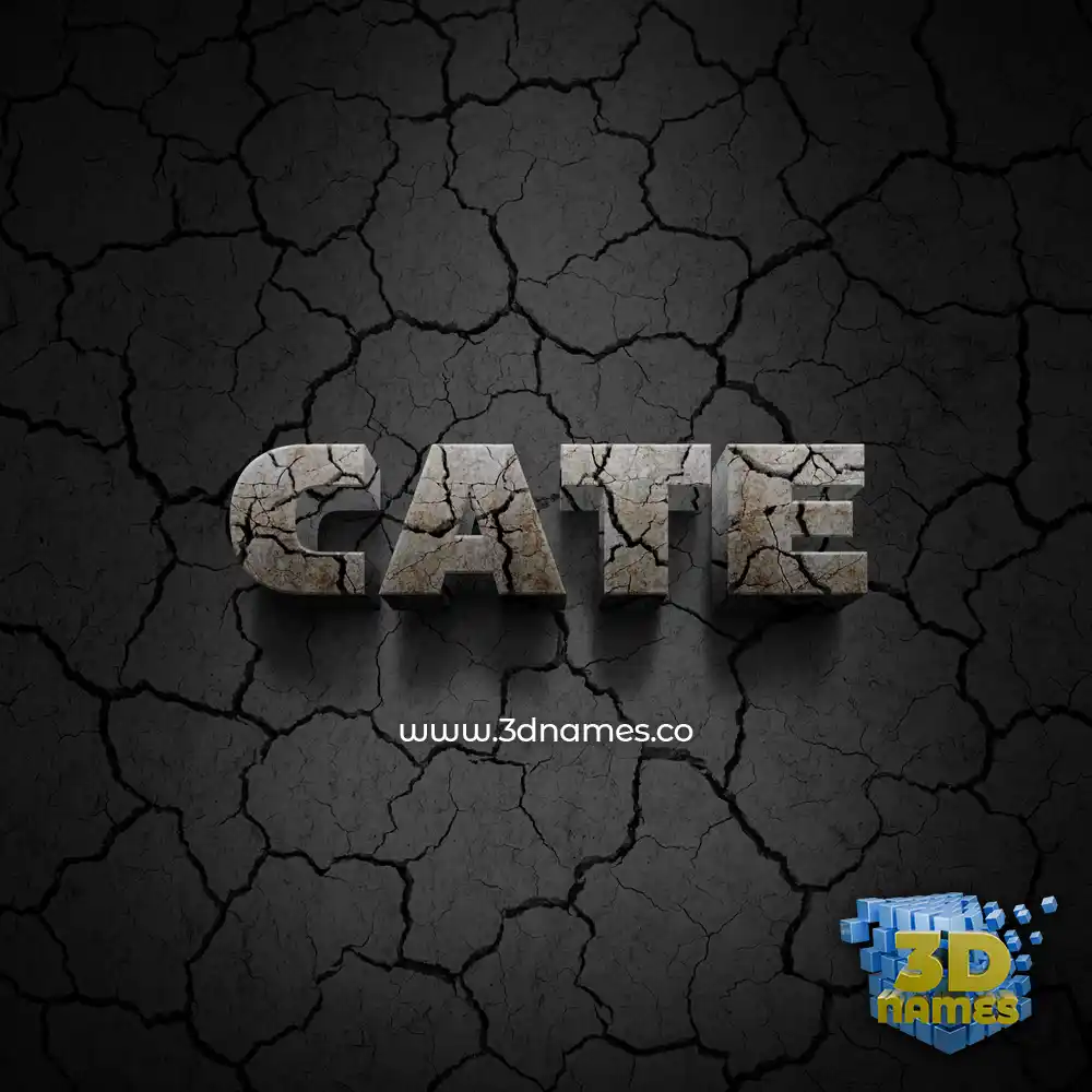 cate in Cracked Stone style - 3D name wallpaper