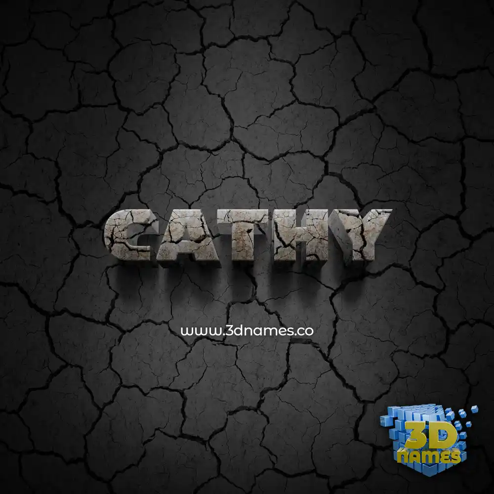 cathy in Cracked Stone style - 3D name wallpaper