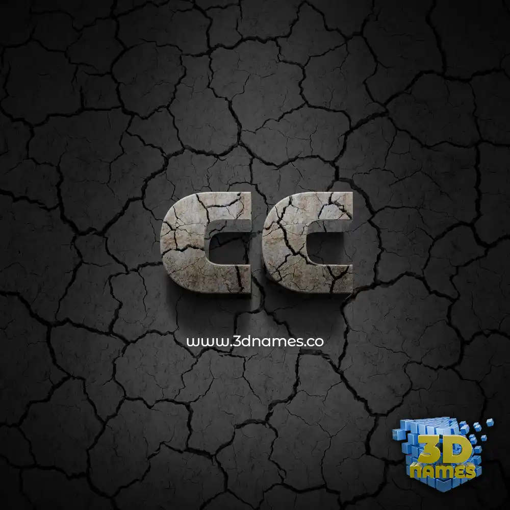 cc in Cracked Stone style - 3D name wallpaper