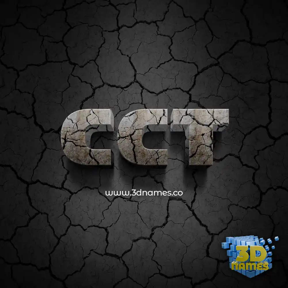 cct in Cracked Stone style - 3D name wallpaper