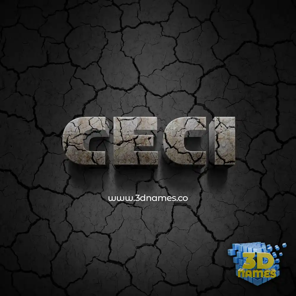 ceci in Cracked Stone style - 3D name wallpaper