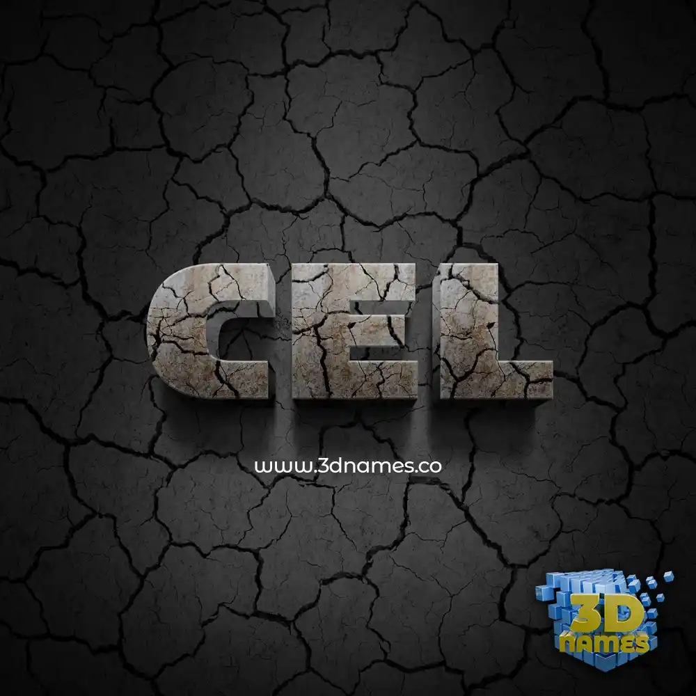 cel in Cracked Stone style - 3D name wallpaper