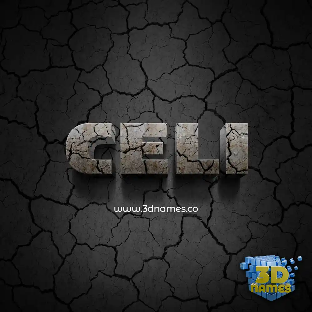 celi in Cracked Stone style - 3D name wallpaper