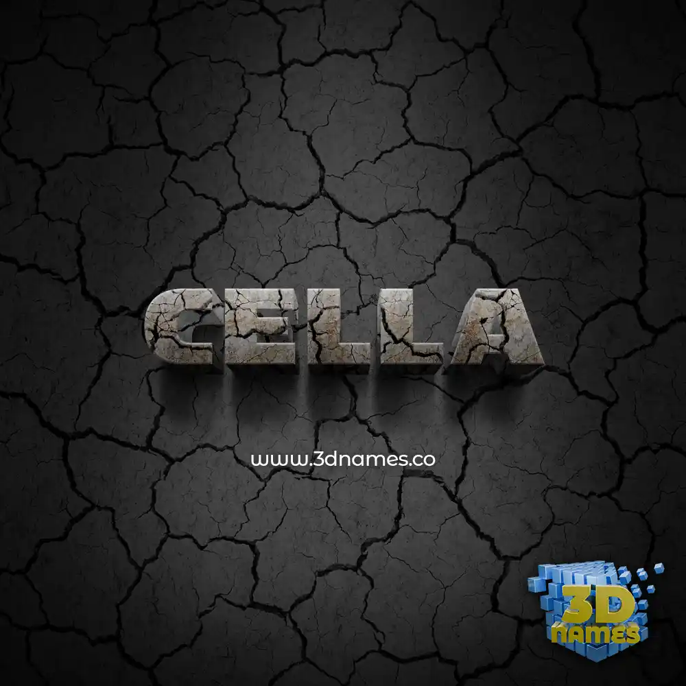 cella in Cracked Stone style - 3D name wallpaper