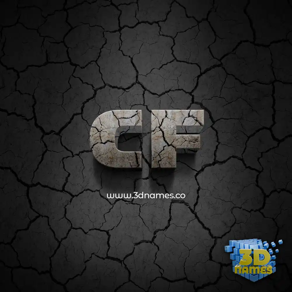 cf in Cracked Stone style - 3D name wallpaper