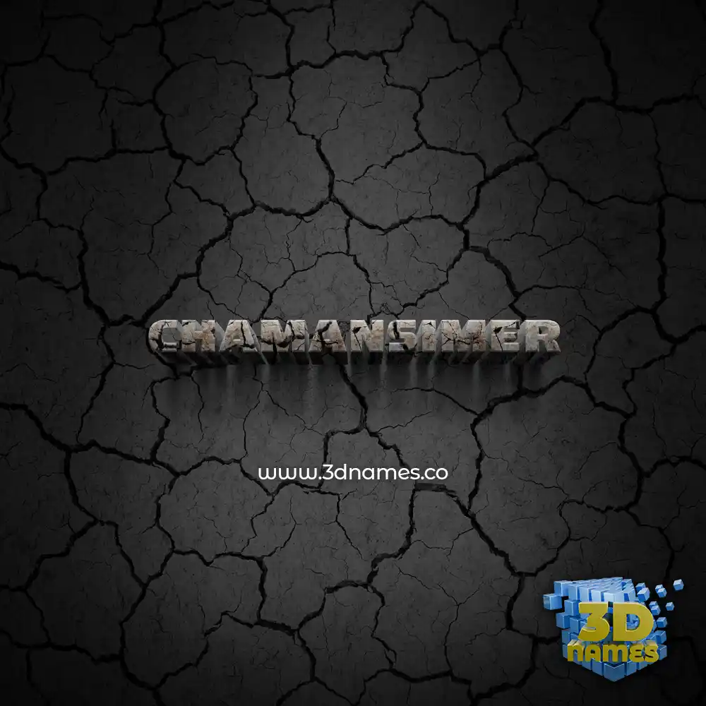 chamansimer in Cracked Stone style - 3D name wallpaper
