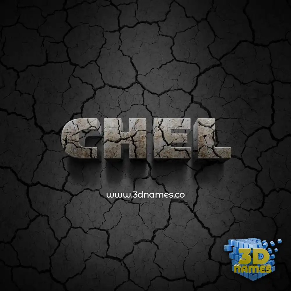 chel in Cracked Stone style - 3D name wallpaper