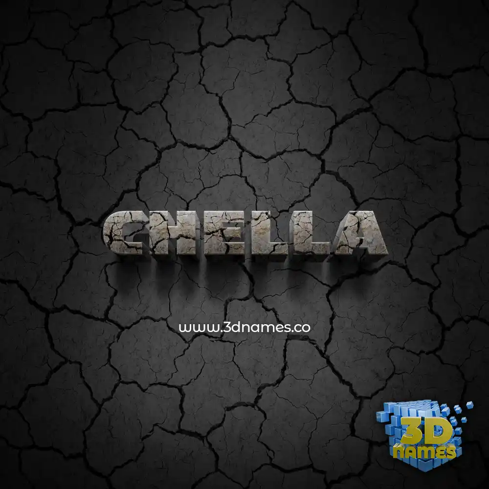 chella in Cracked Stone style - 3D name wallpaper